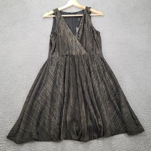 Kardashian Kollection Dress Womens Medium Gold Pleated Jersey Dress